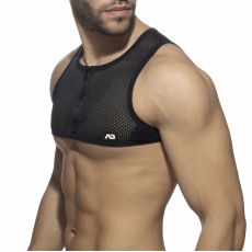 HARNESS MESH ZIP CROP TOP NOIR AD998 - ADDICTED
