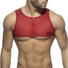 HARNESS MESH ZIP CROP TOP ROUGE AD998 - ADDICTED
