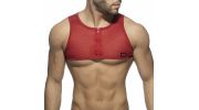 HARNESS MESH ZIP CROP TOP ROUGE AD998 - ADDICTED