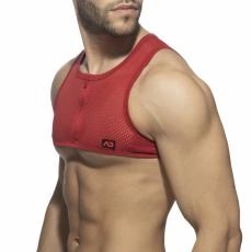 HARNESS MESH ZIP CROP TOP ROUGE AD998 - ADDICTED