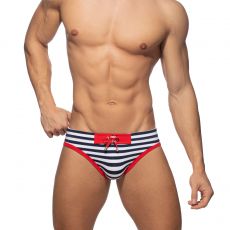 SLIP DE BAIN SAILOR MARINIERE ROUGE ADS286 - ADDICTED