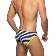 SLIP DE BAIN SAILOR MARINIERE JAUNE ADS286 - ADDICTED