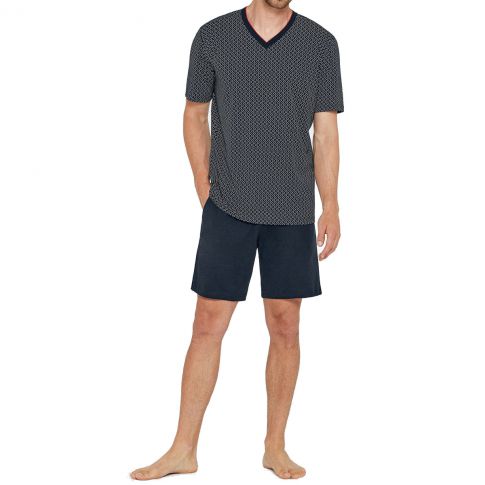 PYJAMA COURT IMPRIME ATIU NOIR ET BLANC 1430K42 - IMPETUS