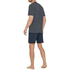 PYJAMA COURT IMPRIME ATIU NOIR ET BLANC 1430K42 - IMPETUS
