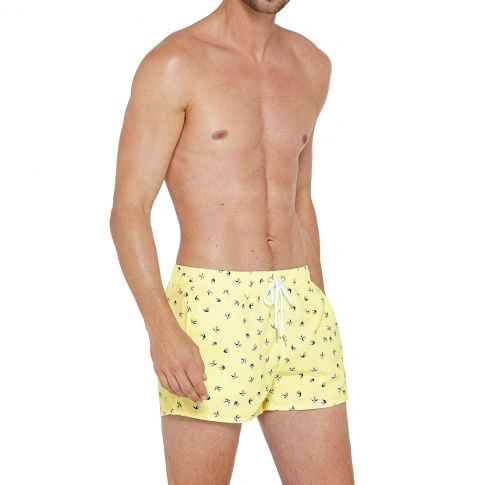 SHORT DE BAIN JAUNE IMPRIME - IMPETUS