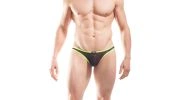 TANGA NOIR ET JAUNE - 333B44 - WOJOER