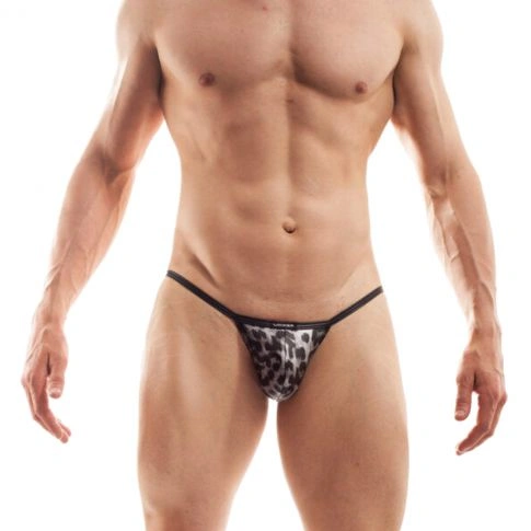 SLIP MOTIF LEOPARD NOIR ET ARGENT - SP9B8 - WOJOER SLIP MOTIF LEOPARD NOIR ET ARGENT - SP9B8 - WOJOER