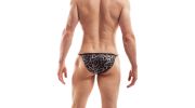 SLIP MOTIF LEOPARD NOIR ET ARGENT - SP9B8 - WOJOER