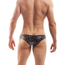 SLIP MOTIF LEOPARD NOIR ET ARGENT MINI HIPSTER - SP9T352.1 - WOJOER