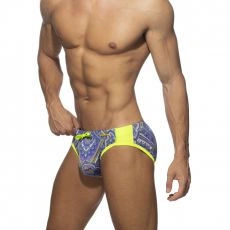 SLIP DE BAIN IMPRIME CACHEMIRE ALL OVER VIOLET ADS292 - ADDICTED