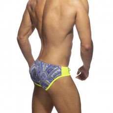 SLIP DE BAIN IMPRIME CACHEMIRE ALL OVER VIOLET ADS292 - ADDICTED