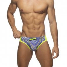 SLIP DE BAIN IMPRIME CACHEMIRE ALL OVER VIOLET ADS292 - ADDICTED