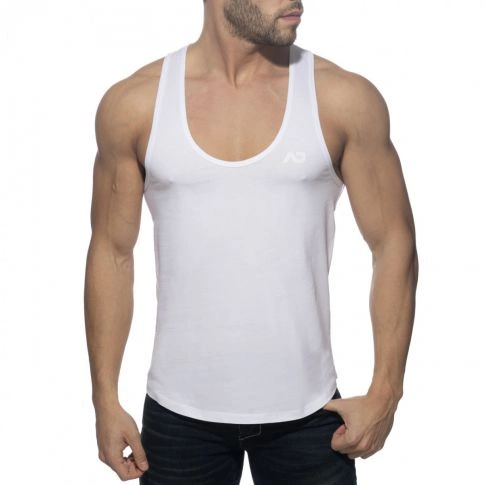 DEBARDEUR EN COTON COL U BLANC AD997 - ADDICTED