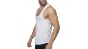 DEBARDEUR EN COTON COL U BLANC AD997 - ADDICTED