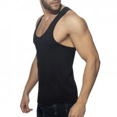 DEBARDEUR EN COTON COL U NOIR AD997 - ADDICTED
