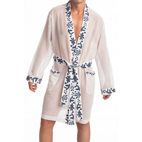 KIMONO BLANC SANTORINI - L'HOMME INVISIBLE KIMONO BLANC SANTORINI - L'HOMME INVISIBLE
