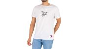 T-SHIRT BLANC COL ROND LOGO TOMMY HILFIGER M01787  - TOMMY HILFIGER