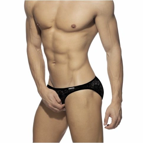 BIKINI FLOWERLY DENTELLE NOIRE AD1078 - ADDICTED