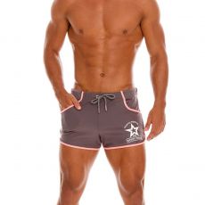 SHORT DE SPORT COURT GRIS/ROSE EN MESH - JOR