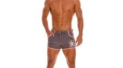 SHORT DE SPORT COURT GRIS/ROSE EN MESH - JOR