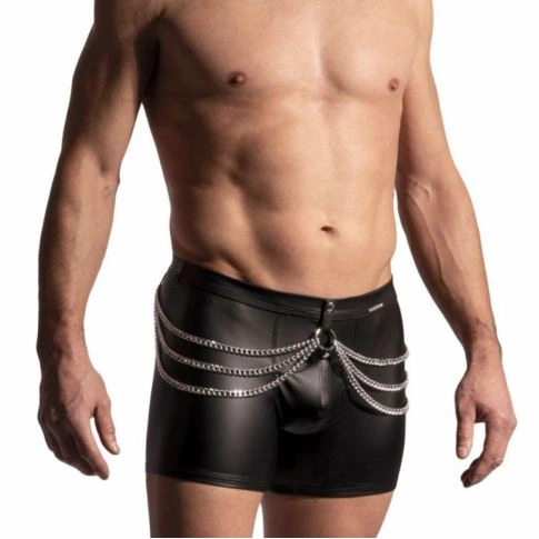 BOXER LONG CATENA SIMILI NOIR M2222 - MANSTORE