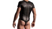 BODY ZIPPED SIMILI NOIR M2222 - MANSTORE