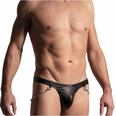 STRING CIRCUS SIMILI NOIR M2222 - MANSTORE
