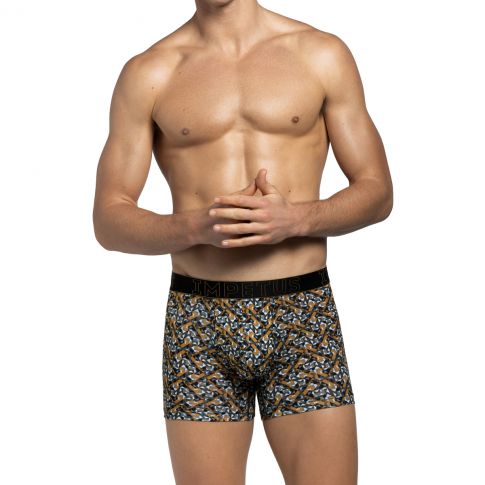 BOXER A IMPRIME MARRON ET NOIR IM1221L0700 - IMPETUS