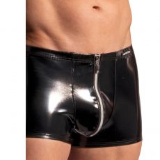 BOXER ZIPPED VINYLE NOIR M2225 - MANSTORE
