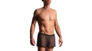 SHORT DE SPORT EN RESILLE NOIR ET ARGENT M2229 - MANSTORE