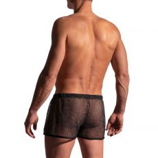 SHORT DE SPORT EN RESILLE NOIR ET ARGENT M2229 - MANSTORE