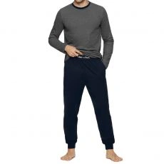 PYJAMA LONG MARINE ET BLANC - 1551G9100 - EDEN PARK 