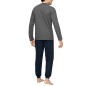 PYJAMA LONG MARINE ET GRIS - 1551G9100 - EDEN PARK