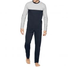 PYJAMA LONG MARINE ET GRIS - 1551G8800 - EDEN PARK 