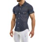 CHEMISE JEANS MANCHES COURTES BLEU MARINE 05041 - MODUS VIVENDI