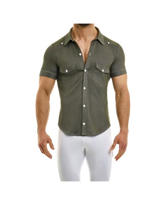 CHEMISE JEANS MANCHES COURTES KAKI 05041 - MODUS VIVENDI