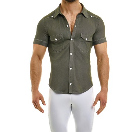 CHEMISE JEANS MANCHES COURTES KAKI 05041 - MODUS VIVENDI