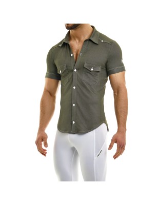 CHEMISE JEANS MANCHES COURTES KAKI 05041 - MODUS VIVENDI