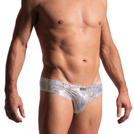 SLIP CHEEKY MOTIF CROCODILE ARGENT M2227 - MANSTORE