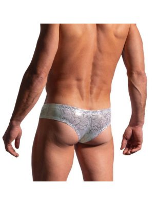 SLIP CHEEKY MOTIF CROCODILE ARGENT M2227 - MANSTORE