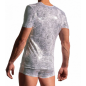 T-SHIRT COL V MANCHES COURTES MOTIF CROCODILE ARGENT M2227 - MANSTORE T-SHIRT COL V MANCHES COURTES MOTIF CROCODILE ARGENT M2227 - MANSTORE