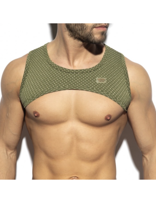 HARNAIS LUXURY MOTIF NID D'ABEILLE KAKI ET OR TS300 - ES COLLECTION