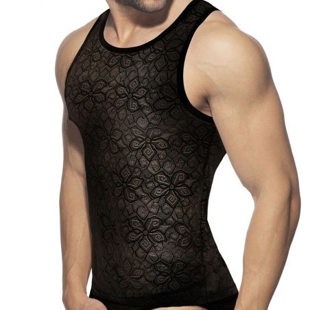 DEBARDEUR EN DENTELLE FLEURI NOIR AD1077 - ADDICTED