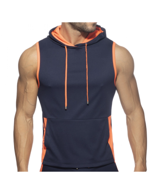 HOODY DE SPORT SANS MANCHES BLEU MARINE AD1063 - ADDICTED