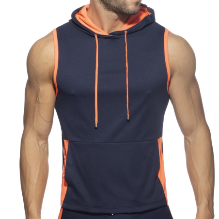 HOODY DE SPORT SANS MANCHES BLEU MARINE AD1063 - ADDICTED