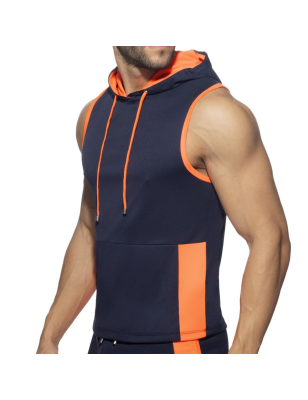 HOODY DE SPORT SANS MANCHES BLEU MARINE AD1063 - ADDICTED