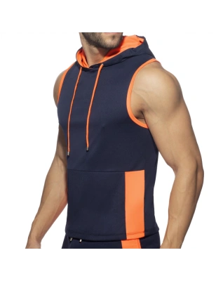 HOODY DE SPORT SANS MANCHES BLEU MARINE AD1063 - ADDICTED