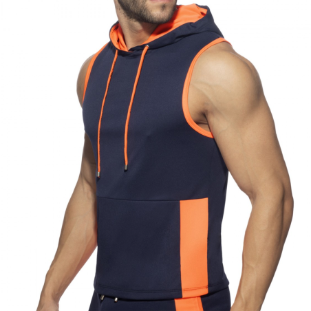 HOODY DE SPORT SANS MANCHES BLEU MARINE AD1063 - ADDICTED