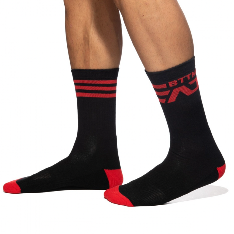 CHAUSSETTES BTTM ROUGE ET NOIR ADF147 - ADDICTED FETISH CHAUSSETTES BTTM ROUGE ET NOIR ADF147 - ADDICTED FETISH