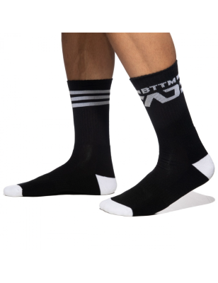 CHAUSSETTES BTTM NOIR ET BLANC ADF147 - ADDICTED FETISH